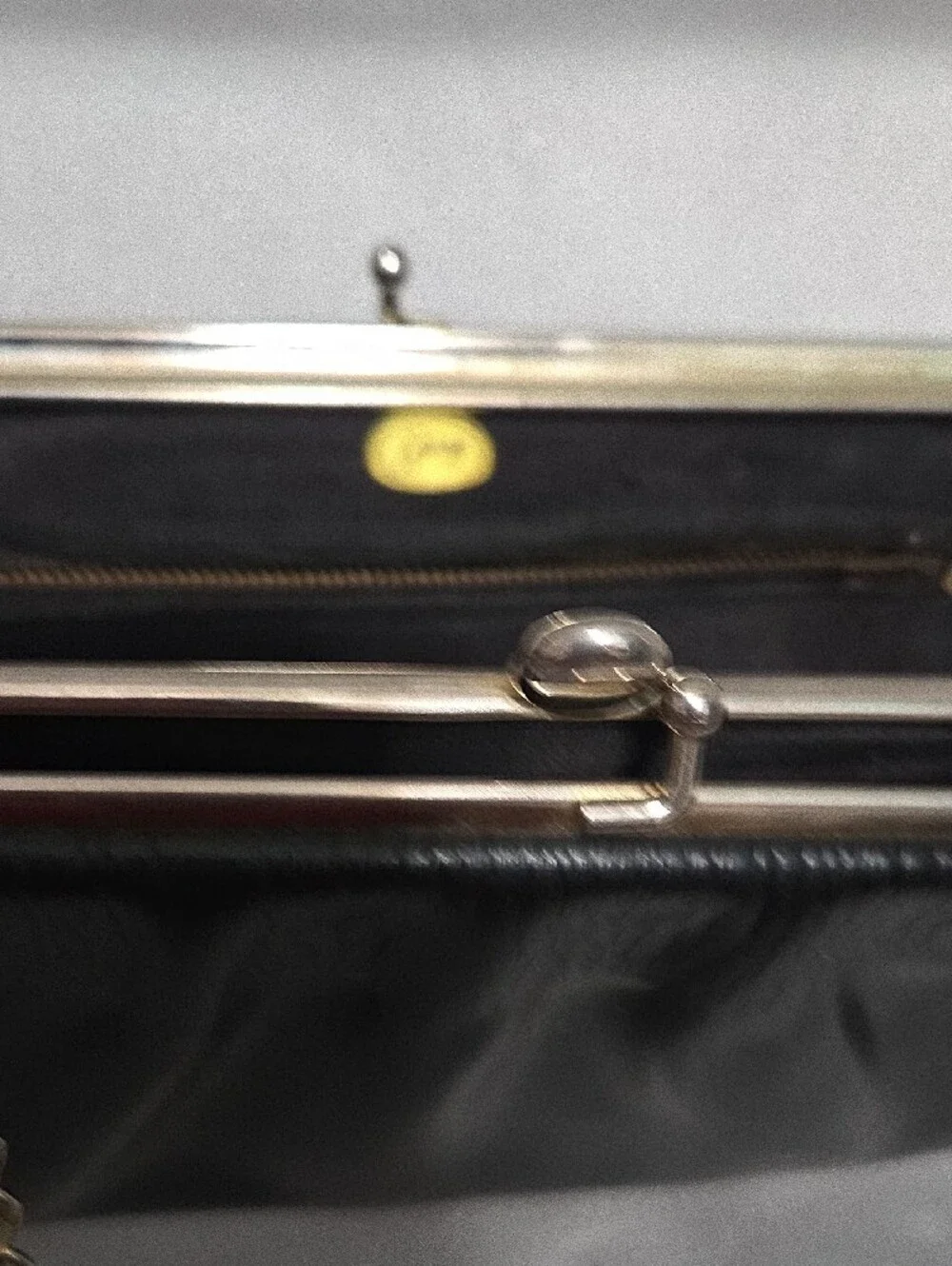 Garey Vintage Soft Gathered Frame Clutch in Black H6xW13x1